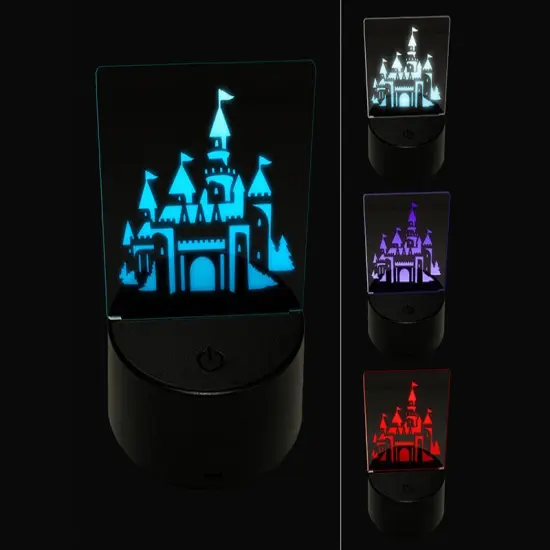 Fantasy Fairytale Castle with Towers 3D Illusion LED Night Light Sign Nightstand Desk Lamp {1}