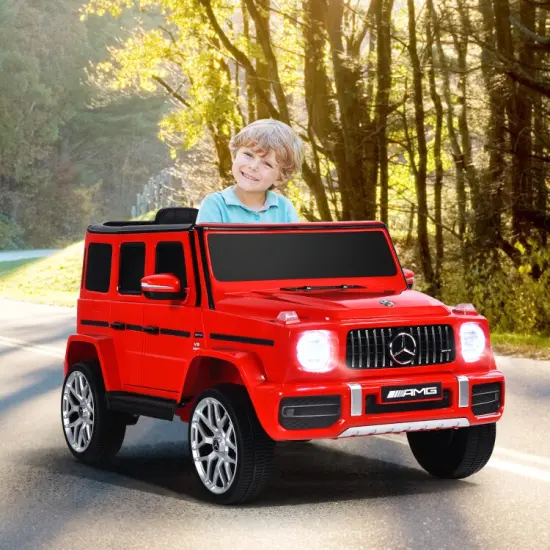 Steel Mercedes-Benz G63 Ride-On Car with Remote, Music and 2 Seats Red {4}
