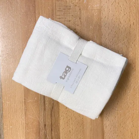 Floursack Cotton Dishtowel Set of 5, White {2}