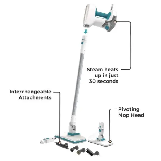 BLACK+DECKER Multipurpose Steam Cleaning System with 6 Attachments (BHSM15FX08) {2}