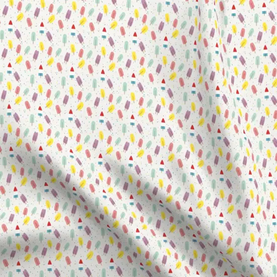 Various Fabrics by the Yard or Fat Quarter Desert Treats Ice Cream Pop Polka Dots Polkdadot Ditsy Scale Gray Yellow Green Pink Custom Printed Fabric by Spoonflower {5}