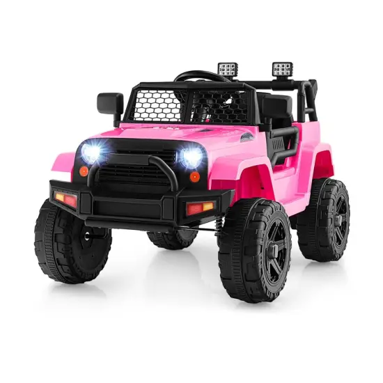 Kids Electric Ride-On Truck with Remote, Music and Safety Features Pink {8}