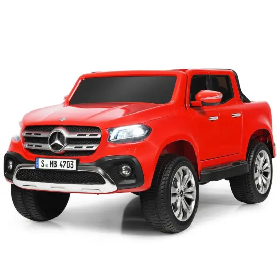 12V 2-Seater Kids Ride On Car Licensed Mercedes Benz X Class RC with Trunk Red {8}