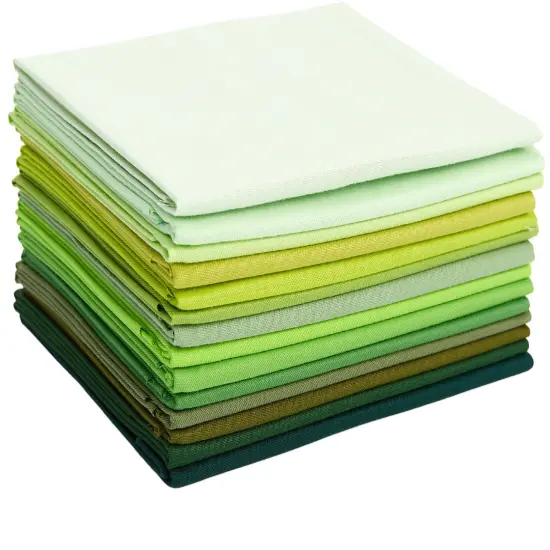 Fat Quarter Bundle -100% Cotton | Pure Solids | Shades of Emerald Greens l Mix Colors | Quilting & Crafting Soft Fabric |Special Gift Bundle {6}