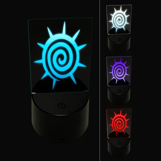 Southwest Native American Swirl Sun 3D Illusion LED Night Light Sign Nightstand Desk Lamp {1}