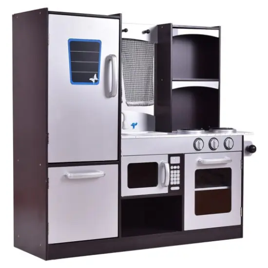 Kids Wooden Modern Kitchen Cooking Pretend Play Set {1}