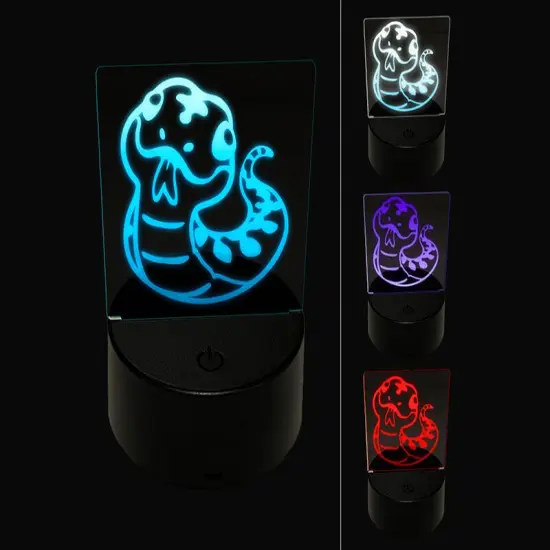 Sassy Snake with Tongue Sticking Out 3D Illusion LED Night Light Sign Nightstand Desk Lamp {1}