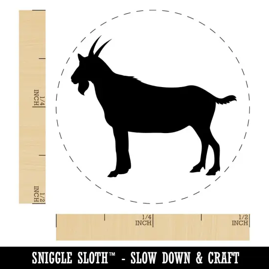 Goat Solid Self-Inking Rubber Stamp for Stamping Crafting Planners Green {1}