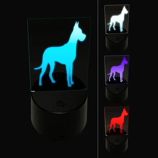 Great Dane Dog Solid 3D Illusion LED Night Light Sign Nightstand Desk Lamp {1}