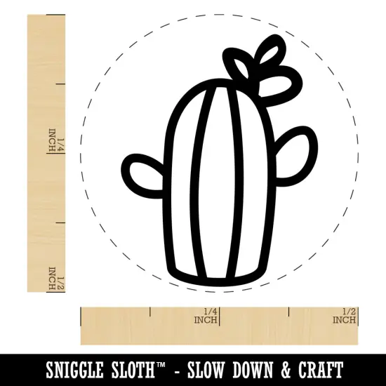 Cactus Succulent with Flower Doodle Self-Inking Rubber Stamp for Stamping Crafting Planners Purple {1}
