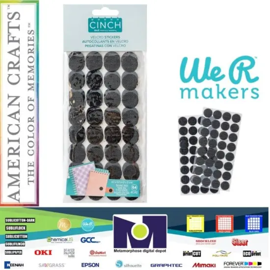 We R Memory Keepers Cinch Hook & Loop Black Stickers 64/Pkg 60000612 by American Crafts {1}