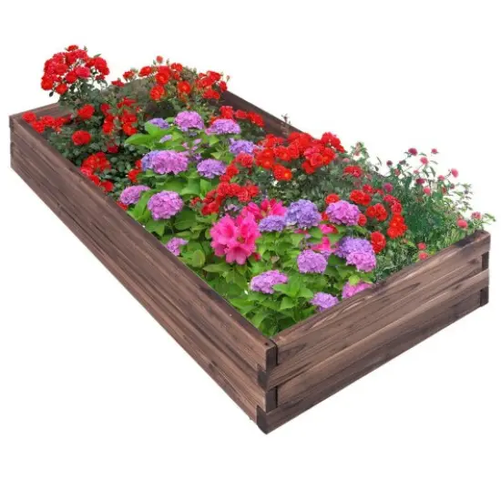 Elevated Wooden Garden Planter Box Bed Kit {3}