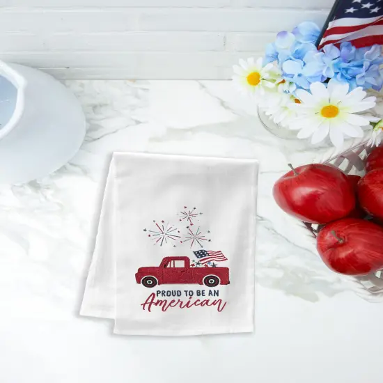 Proud To Be An American Kitchen Towel Patriotic Dishtowel Decor {3}