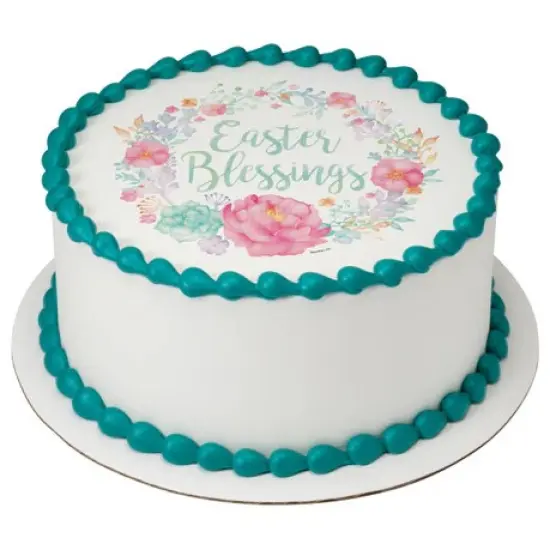 Floral Easter Blessing Edible Cake Image PhotoCake {2}