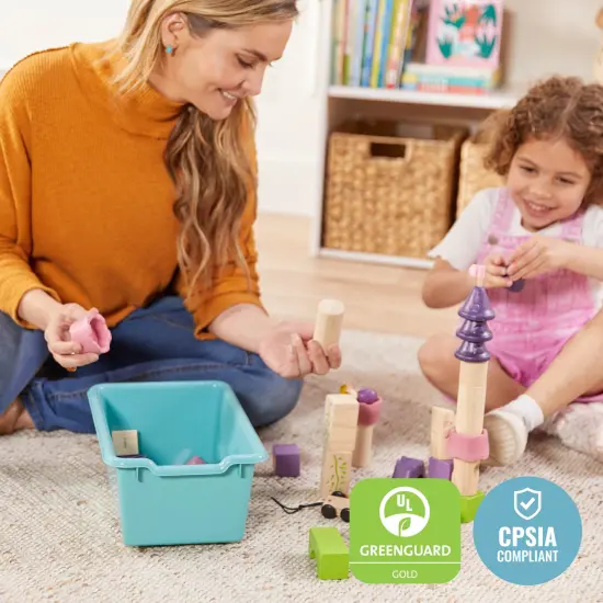 Scoop Front Storage Bins, Multipurpose Organization, 25-Pack Seafoam {6}