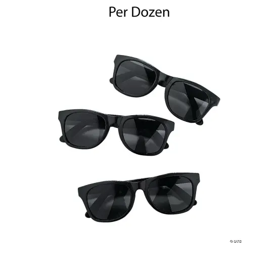 5 1/2" Adults Black Plastic Nomad Sunglasses 12 Pieces {1}