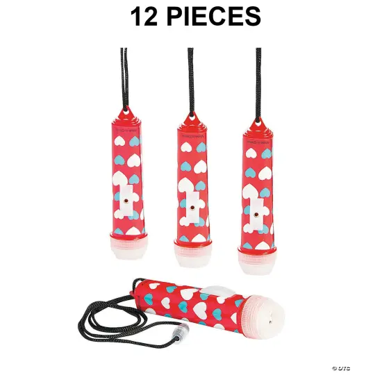 Valentine Mini Flashlights On A Rope - 12 Pc. {1}