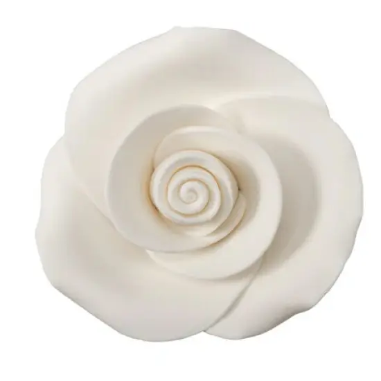 White 2" Rose Sugar Soft Premium Edible Decorations - 18 roses per order {1}