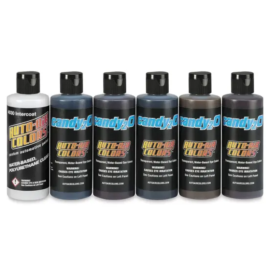 Createx Candy2O Auto Air Color - Warm Colors, Set of 6, 4 oz {2}
