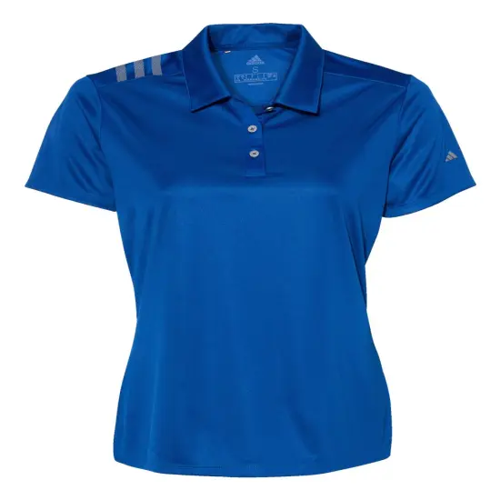 Adidas&reg; Women's 3-Stripes Shoulder Polo Collegiate royal/ gr {1}