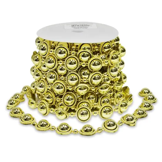 10 yards of Sage Flat-Back Gold Pearl Trim 3/4" | 10 yard cut Gunmetal {3}