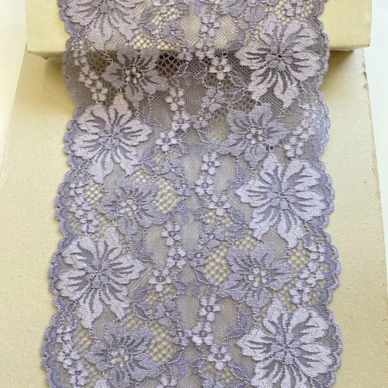 Kitcheniva 6.5" Wide Stretch Smoky Grey Floral Lace Trim {2}