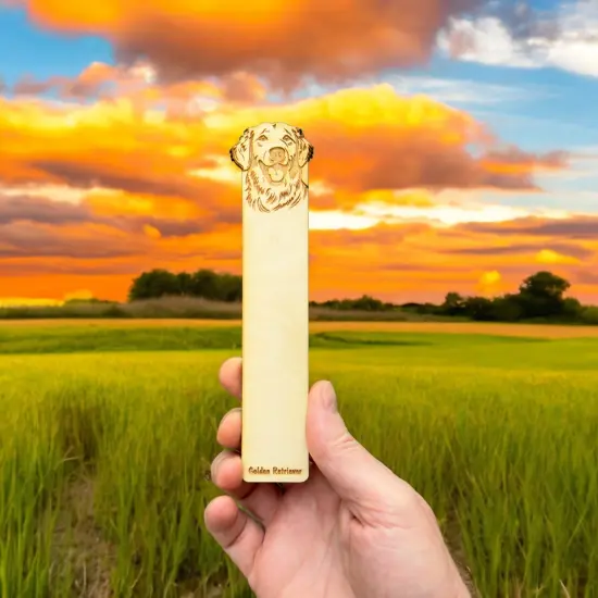 Bookmark - Golden Retreiver Dog - Birch wood {3}