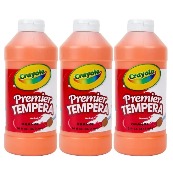 Premier Tempera Paint, 16 oz, Orange, Pack of 3 {1}