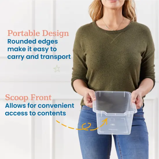 Scoop Front Storage Bins, Multipurpose Organization, 15-Pack Clear {4}