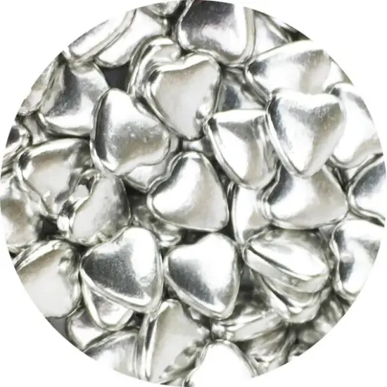 Celebakes Silver Heart Dragees, 3.7 oz Sprinkles {2}