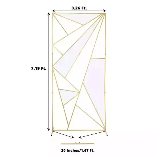 GOLD ft Rectangular Geometric Metal Arch Backdrop Stand {5}