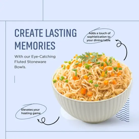 American Atelier Fluted Cereal Bowls | Set of 4 22-Ounce - White {5}