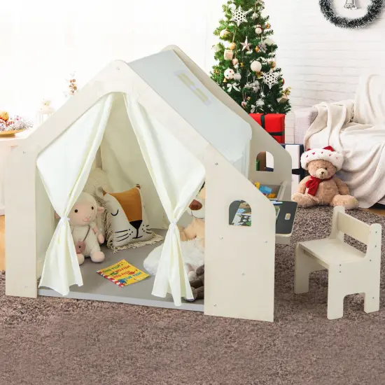 Montessori Style Indoor Playhouse With Storage Bin {6}