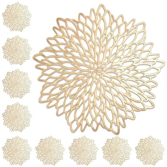 10 Pack Round Leaf Design Table Chargers {3}