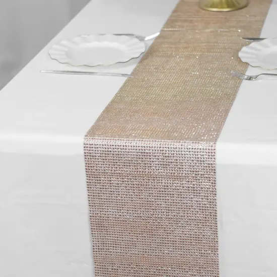 Crystal Rhinestone Table Runner Champagne {3}