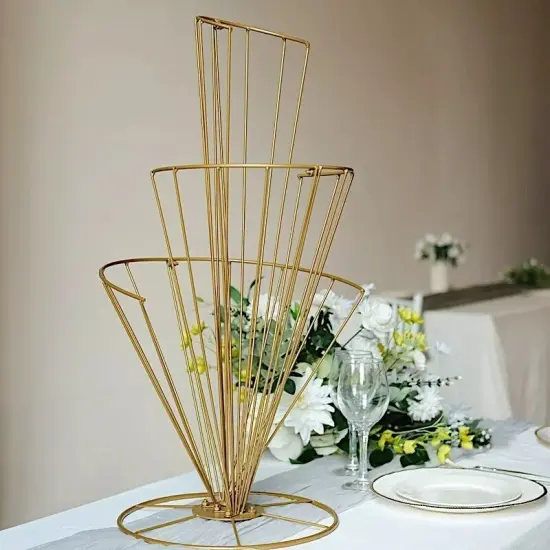 GOLD 28" Spiral Metal Flower DISPLAY STAND Wedding Table Centerpiece {3}