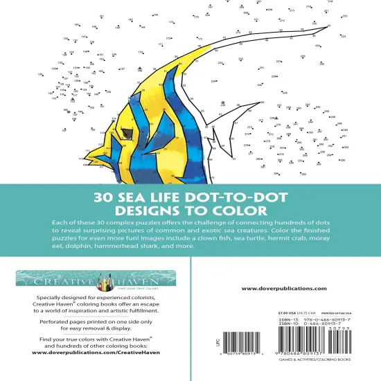 Creative Haven: Sea Life Dot-To-Dot-Softcover {2}