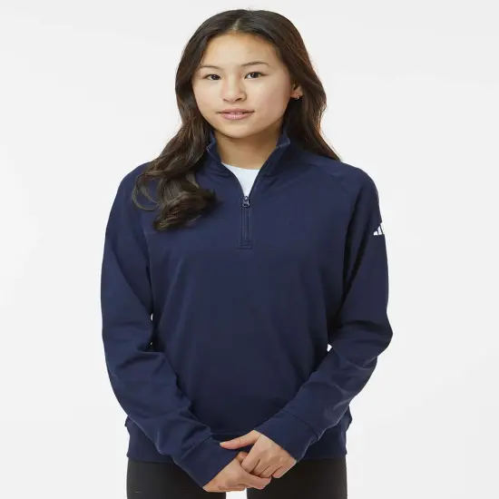 Adidas&reg; Youth Quarter-Zip Pullover Collegiate navy {7}