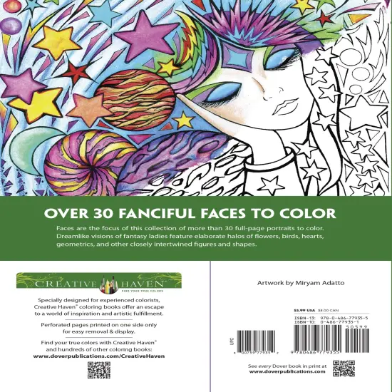 Creative Haven: Fanciful Faces Coloring Book-Softcover {2}