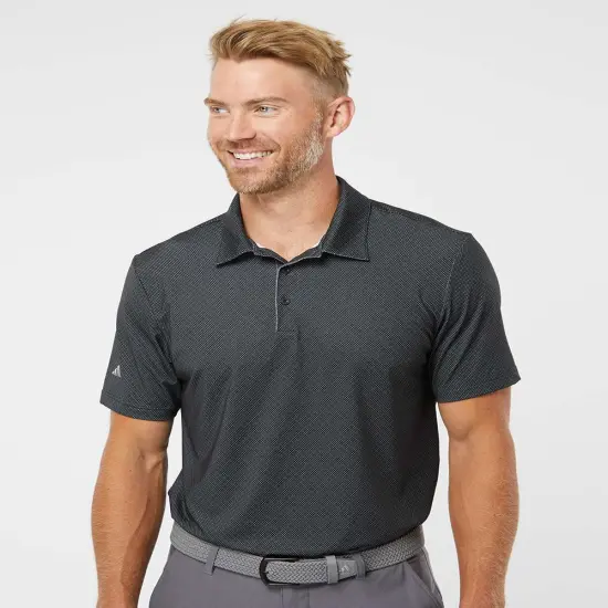 Adidas&reg; Diamond Dot Print Polo Black/ white/ grey {4}