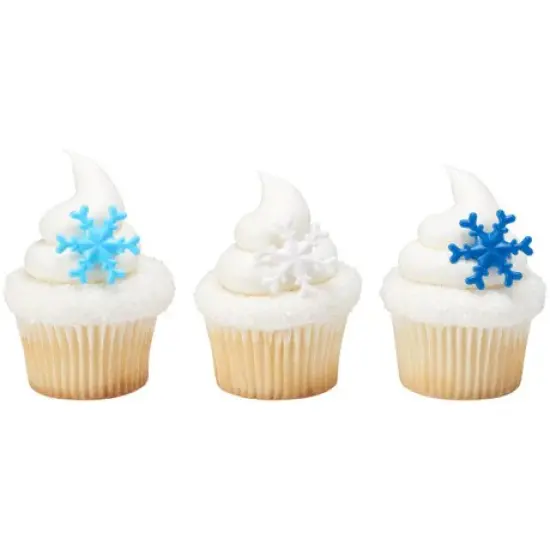 Blue Snowflake Cupcake Rings Cupcake Cake Decorating Rings 12 set {1}