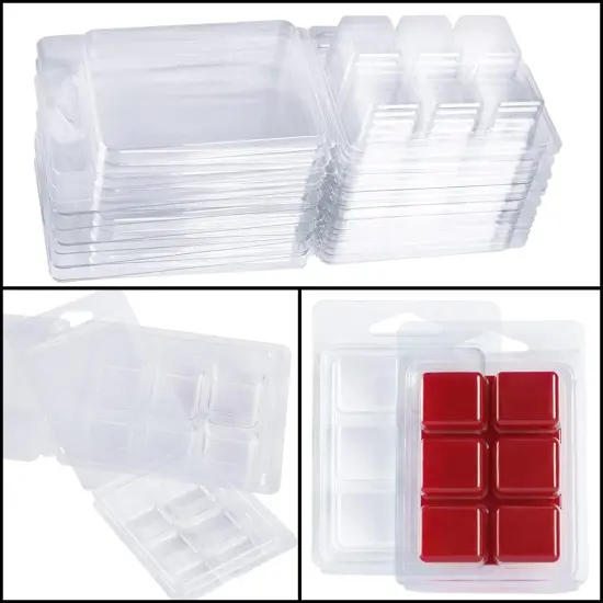 Wax Melt Molds 100 Pack Wax Molds Clear Plastic Wax Melt Clamshells {5}