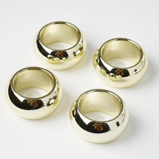 24-Pieces Acrylic Napkin Rings Set Gold {1}