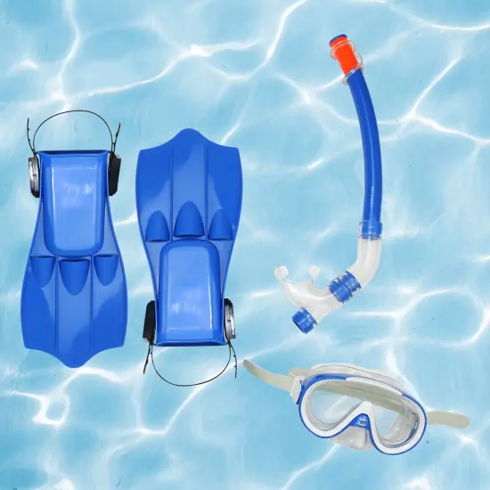 Pool Central 16.5" Blue and Clear Swimming Pool Snorkeling Set - Medium {3}