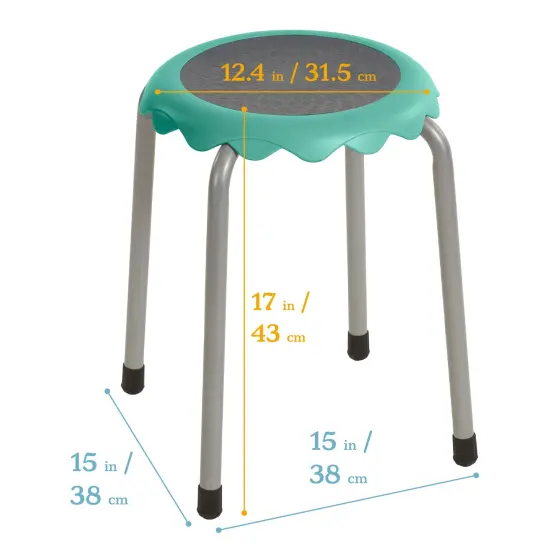 Daisy Stackable Stool Set, Flexible Seating, 8-Piece Seafoam {2}