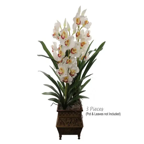 Set of 2 Cream Orchid Stems 30" Real Touch by Floral Home {1}