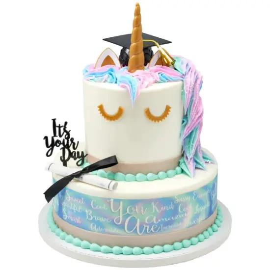 Graduation Black Grad Cap with Tassels Layon Cake {2}