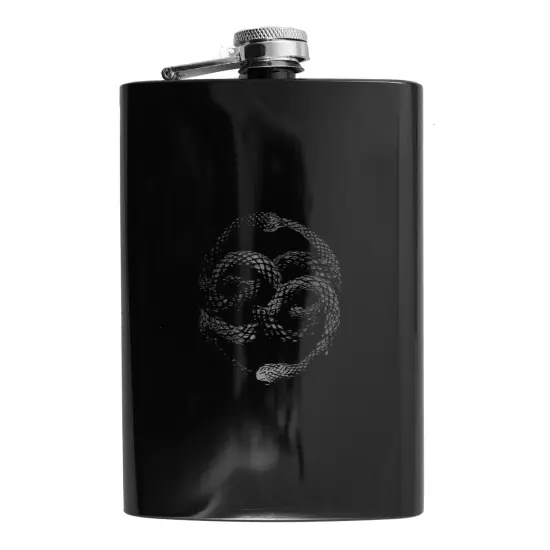 8oz Ouroboros Black Flask {6}