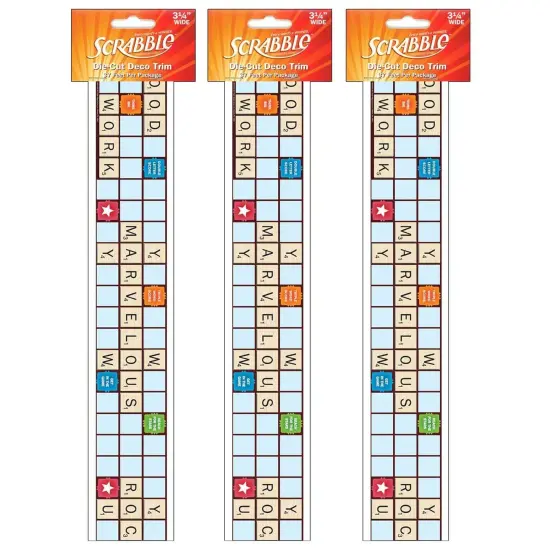 Scrabble&trade; Letters Extra Wide Die Cut Deco Trim&reg;, 37 Feet Per Pack, 3 Packs {2}