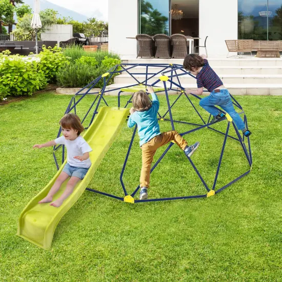 13.3 Ft Climbing Dome Geometric Dome Climber With Extended Wavy Slide {2}
